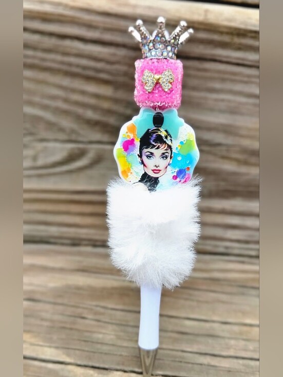 Accessories - AUDREY HEPBURN FUZZY HANDMADE PEN WITH REFILLS